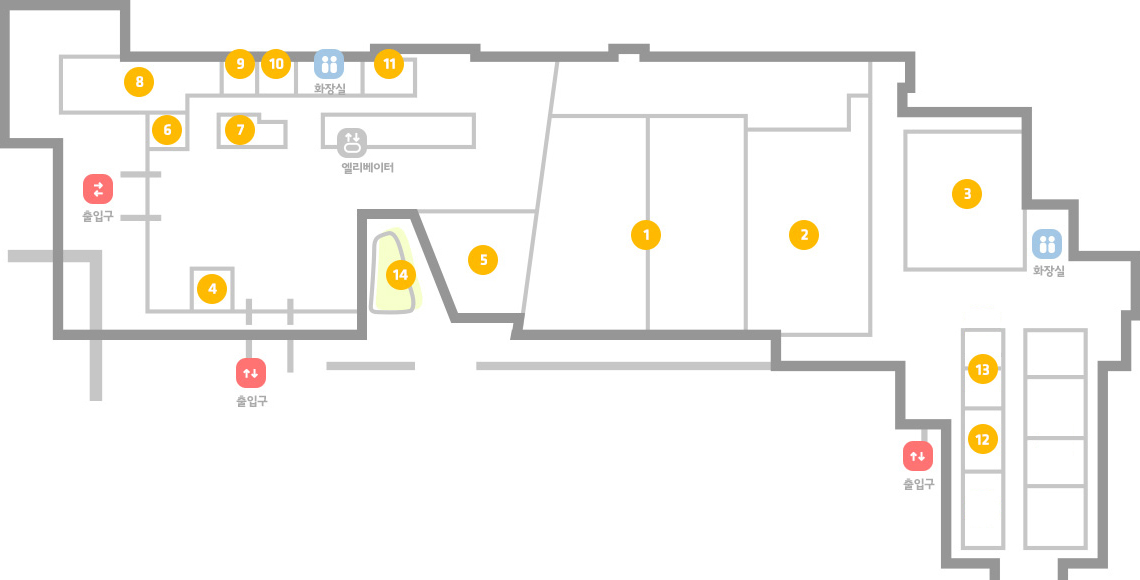 출입구,화장실,엘리베이터,1,2,3,4,5,6,7,8,9,10,11,12,13,14